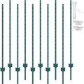 Produktbild: VEVOR Zaunpfosten 152,4 cm, 10er-Set Metallzaunpfosten, Weidezaunpfahl aus Kohlenstoffstahl hochwertige Zaunpfähle für Wildzaun, Weidezaun, Drahtzaun, Maschendrahtzäune, Wildschutzzaun