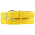 Produktbild: BELTINGER Ledergürtel Italienischer Damen-Gürtel, 30 mm breit, Damen, Chinogürtel, Hosengürt (1-St) gelb|silberfarben 100 cm (Gesamtlänge 115 cm)