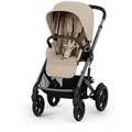 Produktbild: cybex Gold Kinderwagen Talos S LUX Tpe, Beige, Textil, 60.5x110x91 cm, CE, Feststellbremse, Fußstütze abklappbar, Federung, 5-Punkte-Gurt, für Babyschale geeignet, Griff in Lederoptik, Sitz umsetzbar, Einhand-Faltmechanismus,5-Punkt-Gurt, Schutzbügel abnehmbar, Sportsitz mit verlängertem Verdeck, Baby on Tour, Kinderwagen, Kombikinderwagen
