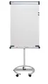 Produktbild: Maul Flipchart MAULsolid flip2use 66x97cm | Mobiles Whiteboard mit 5 Fußrollen und Rundfuß | Drehbare Tafel mit Blockhalter und großer Ablageschale für Marker | Hoch- und Querformat | Grau