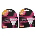 Produktbild: Wilkinson Quattro For Women Rasierklingen 2 x 3+1 Ersatzklingen Aloe Vera Set