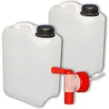 Produktbild: 2er Set 3 L Wasserkanister Campingbehälter mit  1x  AFT-Hahn Zapfhahn Outdoor