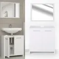 Produktbild: Bad Spiegel Waschtisch Unterschrank Badschrank Badmöbel Set Kiko Weiß Vicco