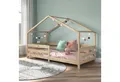 Produktbild: IDIMEX Hausbett RENA, Hausbett Montessori Bett 90 x 200 Kinderbett Rausfallschutz Kiefer