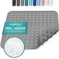 Produktbild: Engelbach® Duschmatte rutschfest 53x53cm inkl. 2 Haken - Antibakteriell & BPA-frei - Duscheinlage, Antirutschmatte - Waschmaschinen geeignet und schimmelresistent
