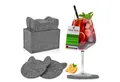 Produktbild: wortek Getränkeuntersetzer Filz-Untersetzer Katze für Gläser 10er Set + Box, Zubehör für Tisch & Gläser, Set, 10-tlg., waschbare Getränke Glasuntersetzer Gläser, Tischuntersetzer Filz 10 cm