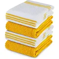 Produktbild: Sticky Toffee 100% Baumwolle Frottier Geschirrtücher, 4er Set Geschirrtücher | 40,6 x 71 cm | Gelb | Weiche saugfähige Restaurant-Bar-Glas-küchentücher