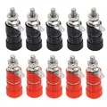 Produktbild: 10pcs 4mm Bananenbuchse/Banana Socket schwarz rot Bindepfostenmutter Binding Post Nut Bananenstecker Jack Verbinder Connector Vernickelt/Bananen-Kupplung Bananen-Kupplung die Buchsen