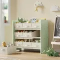 Produktbild: SONGMICS Spielzeugtruhe Kinderregal Kinder Bücherregal mit 9 Aufbewahrungsboxen - Grün