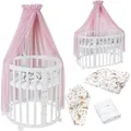 Produktbild: BABYBETT WHITE OVAL 7in1 mit Matratze und Himmelset