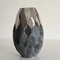Produktbild: Vase Blumenvase Keramik grau anthrazit petrol silber H 18cm modern Trend formano