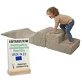 Produktbild: Pillows24 – Schaumstoff Bausteine Kinder aus Cord | 4-teiliges Softbausteine Set zum Spielen & Klettern Baby | Schaumstoffbausteine XXL für Motorik & Bewegung | Cappucino
