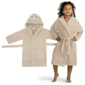 Produktbild: celodoro Kinderbademantel Kinder Bademantel mit Kapuze & Motiv für Mädchen & Jungen beige 86-92