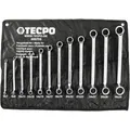 Produktbild: TECPO Doppel Ringschlüssel Satz 12-teilig 6-32mm Cr-V doppel-gekröpft abgewinkelt Set Gabelschlüsselsatz Schraubenschlüsselsatz Maulschlüssel Ringschlüssel