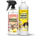 Produktbild: bio-chem Geruchsentferner Set | Katzengeruchsentferner Spray 750 ml + Wäschespülung 1L | Mikrobiologisch & effektiv | Gegen Tiergeruch auf Textilien & Oberflächen