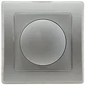 Produktbild: DELPHI Dimmer für dimmbare 230V LED Lampen 3-60W mit 1-fach Rahmen Geeignet für Mehrfachrahmen Einsatz 55x55mm Silber Grau