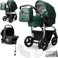 Produktbild: Bergsteiger Capri Kombikinderwagen 4-in-1 – Babywanne, Sportsitz, i-Size Babyschale & Isofix-Station, Luftreifen, höhenverstellbar, faltbar, Zubehör