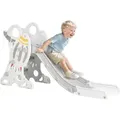 Produktbild: Kinderrutsche, Gartenrutsche für Kinder 1,5 bis 3 Jahre, Freistehende Rutsche mit Raketen-Design, Kleinkinderrutsche für Indoor, Outdoor, Grau, Weiß,