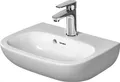 Produktbild: Duravit Handwaschbecken D-CODE mit Überlauf, Hahnlochbank, 450 x 340 mm, 1 Hahnloch weiß