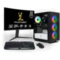Produktbild: Ankermann Starter Gaming Bundle, AMD Ryzen 7 5700X, Nvidia GeForce RTX 5060 8GB, 16GB RAM, 1TB NVMe SSD, Windows 11, WLAN, Wildrabbit GMX 32 Zoll W... - Schwarz