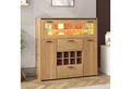 Produktbild: Merax Sideboard mit LED-Beleuchtung in Wildeiche-Optik, großer Stauraum, abnehmbare Weinhalterung und Einlegeböden,Weinschrank
