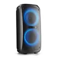 Produktbild: NGS Wild Temper - Tragbarer Bluetooth-Lautsprecher, Bluetooth 5.3, 200 W, TWS, RGB-LED-Lichter, USB-/AUX-Eingang, Dual-Mikrofon-Eingang, 7,4 V/4400 mAh, 5 Stunden Laufzeit, kompakt und robust