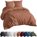 Produktbild: EllaTex Renforcé Bettwäsche Set 155x200 + 80x80 cm Bettwäschegarnitur 100% Baumwolle, in Farbe: Bronze