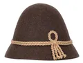 Produktbild: Steigenhöfer Original Herren Trachtenhut, Wanderhut, Filzhut Stopselhut - Heinrich - 100% Schurwolle - Schmale Krempe & Kordel - Zum Förstern & Wandern oder zum Oktoberfest - Braun - 58