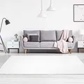 Produktbild: Teppich Einfarbig Creme - 120x160 cm - Moderne Flachflor Teppiche Wohnzimmer Jugendzimmer Kinderzimmer