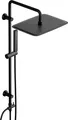 Produktbild: JOHO Regendusche Duschsystem ohne Armatur, Edelstahl Duschset mit 92cm Duschstange, XXL Überkopfbrause Rechteckig 35 * 25cm Schwarz