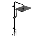 Produktbild: Görbach Regendusche Duschsystem ohne Armatur, Edelstahl Duschset mit 92cm Duschstange, XXL Überkopfbrause Rechteckig 35 * 25cm Schwarz