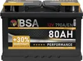 Produktbild: BSA Autobatterie 80Ah 12V Starterbatterie Batterie ersetzt 74Ah 75Ah 77Ah