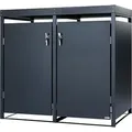 Produktbild: Zelsius Mülltonnenbox mit Pflanzdach für zwei 120 - 240 Liter Mülltonnen, Anthrazit RAL 7016 - Grau