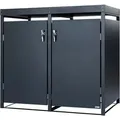 Produktbild: Mülltonnenbox mit Pflanzdach für zwei 120 - 240 Liter Mülltonnen, Anthrazit ral 7016 - Zelsius
