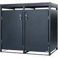 Produktbild: Mülltonnenbox Mit Pflanzdach Für Zwei 120 - 240 Liter Mülltonnen, Anthrazit Ral 7016 - Zelsius