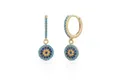 Produktbild: Suzan Gold Creolen-Set Evil Eye Huggies Echtgold Ohrringe mit Schutzsymbol & blauen Akzenten, Gelbgold 375, Zirkonia-Steine