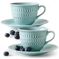 Produktbild: Konsimo® Kaffeservice, Hellblau, Keramik, 4-teilig, 15.7x7.5x15.7 cm, Essen & Trinken, Geschirr, Geschirr-Sets, Kaffeeservice