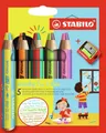 Produktbild: STABILO Buntstift STABILO Buntstifte woody 3in1 duo 5er Set mit Spitzer