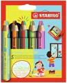 Produktbild: STABILO  woody 3 in 1 duo, Multitalentstift, 5er Etui Buntstift inkl. Spitzer