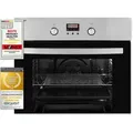 Produktbild: Exquisit EBE 65-1H Einbaubackofen | 58 Liter Backofenvolumen | Heißluft  | Timer | versenkbare Knebel | Edelstahl