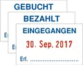 Produktbild: TRODAT Stempel Eingangsstempel selbstfärbend 3 Texte 2-farbiger Druck