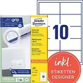Produktbild: AVERY Zweckform Abziehhilfe QuickPEEL,ultragrip Universaletiketten 3679 Selbstklebend DIN A4 Weiß 97 x 55 mm 100 Blatt à 10 Etiketten