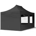 Produktbild: 3x4,5 M Faltpavillon, Economy Stahl 30mm, Seitenteile Mit Panoramafenstern, Schwarz