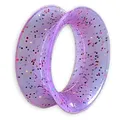Produktbild: viva-adorno 1 Stück Tube Flesh Tunnel Plug Silikon Ohr Piercing Glitter Glitzer Opal schimmernd flexibel Größe Z108g Lila/Flieder, 10mm