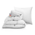 Produktbild: Bestlivings Daunen Federdecke Bettdecke Kassettendecke (1400g) - Winterdecke inkl. 80x80cm 100% Feder Kopfkissen - Daunendecke - ÖKO TEX 135x200 cm - Made in Germany
