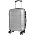 Produktbild: ABS Hartschale Reise Koffer Trolley aufrecht rolllbar Weekender Itzum Silber Gr. M - Silber