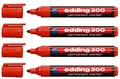 Produktbild: edding 4er Set Permanentmarker 300, nachfüllbar, 1,5-3 mm [ Rot ]
