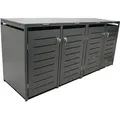 Produktbild: Mülltonnenbox 264x80x116cm für 4x Tonnen 120 und 240 Liter, Stahl anthrazit