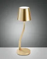 Produktbild: Fabas Luce LED Außen-Akku Tischleuchte Judy Ø110mm 3W Warmweiß IP54 Gold dimm