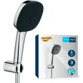 Produktbild: Grohe Vitalio Comfort 110 QuickFix Wandhalterset, kleben oder bohren, wassersparend, 3 Strahlarten, chrom (26176001)
